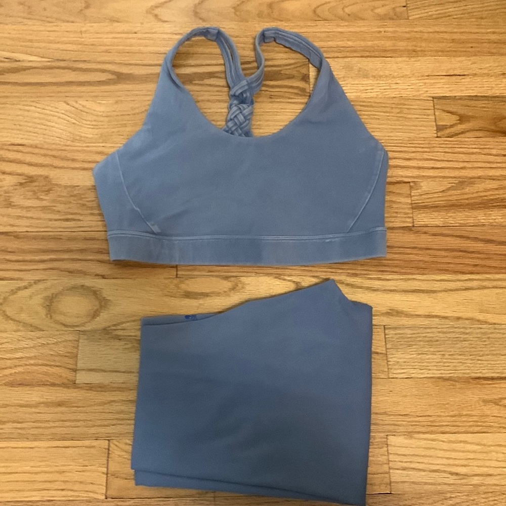 SoulCycle Blue mineral wash workout Set